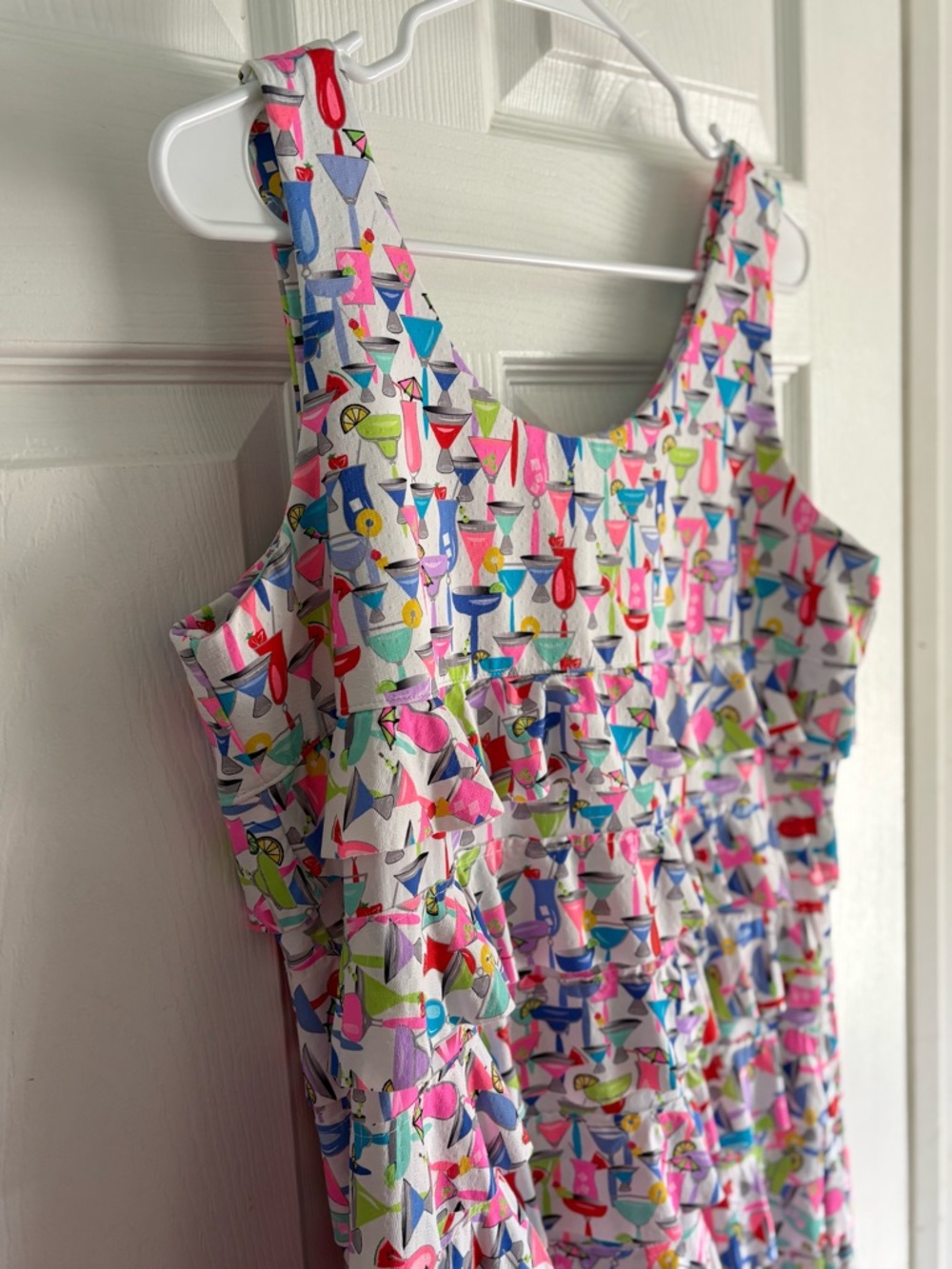 Beachtime by Lulu B Cocktail Hour Vibrant Ruffle Sleeveless Cha Cha Dress Sz M - Picture 3 of 7